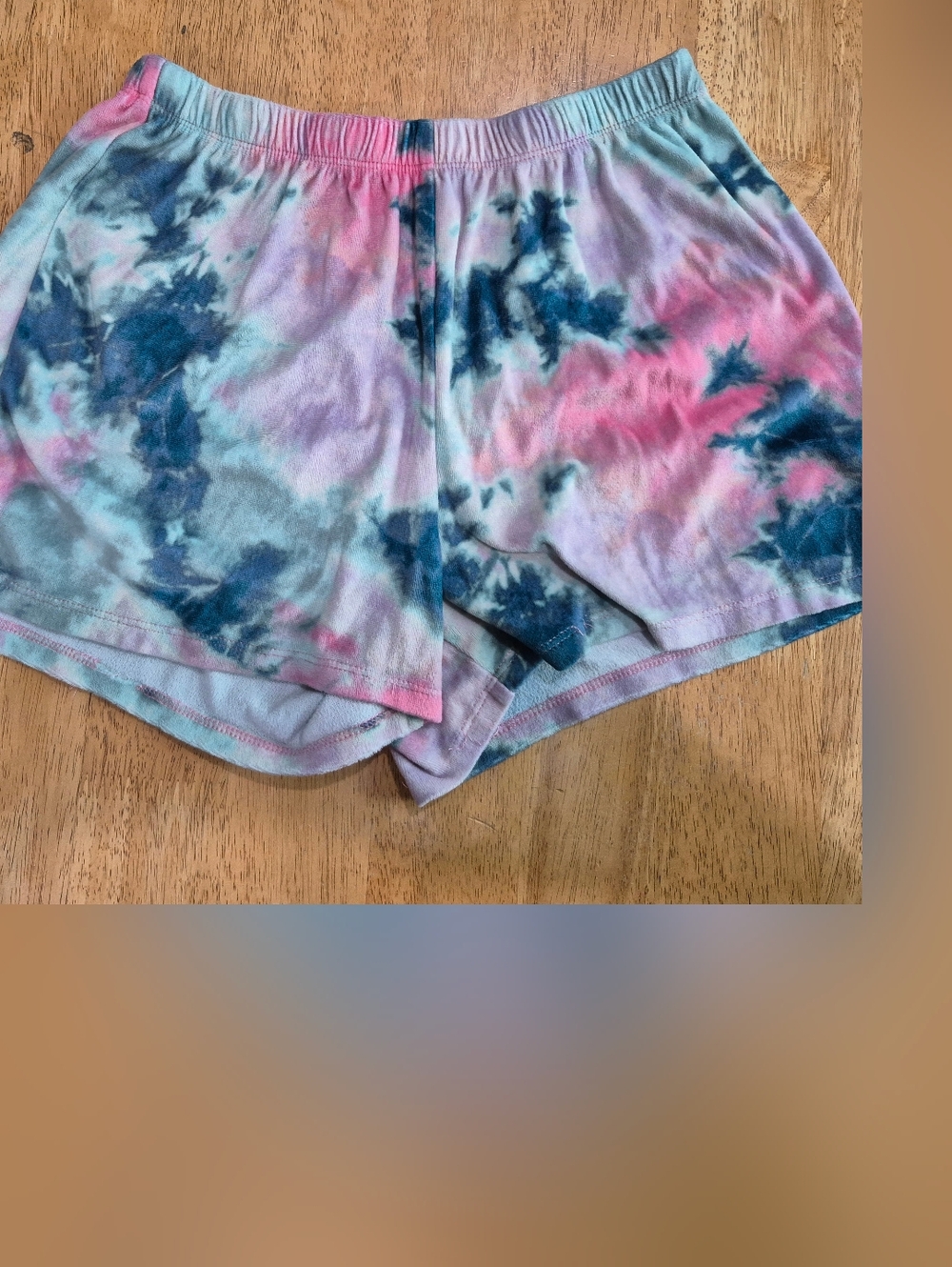 EUC Justice Girls Tie Dye Lounge Shorts in Pink, Blue & Lavender